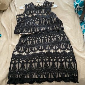 Black/Cream Skirt with Top